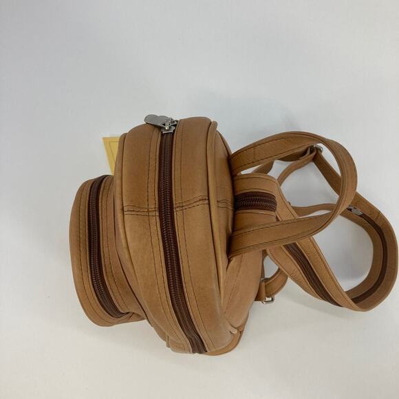 LE DONNE MINI SOFT TAN LEATHER BACKPACK - Picture 8 of 16
